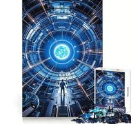 Quantum Futuristic Portal Jigsaw Puzzle for Adults 1000 Pieces Boost Recall Leisure Fun Accurate Edge Lovely Present (38x26cm)