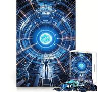 Quantum Futuristic Portal Jigsaw Puzzles for Adults1000 Pieces Recall Upgrade Peaceful Time Tight Cut Santa Wish List (38x52cm)