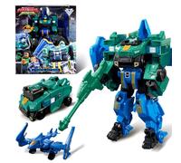 QUANTUM HEROES DINOSTER 2 in 1 Stego Blast Wing Transformer 6.7 Inch Robot Toys for Kids Age 3+, Wagon and Robot Transformer Toys
