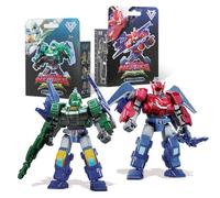 QUANTUM HEROES DINOSTER Mini Robot Figure, 2 Pieces, Stego Blast Wing & Raptor Bolt Wing, Height 11 cm, Easy to Assemble, Multi-Piece Movable, Robot Toy for Boys Girls from 5 Years