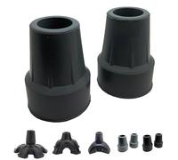 Quantum Leap 22mm Heavy Duty Rubber Ferrules for Walking Sticks Ends Type Z (Pack of 2) Added Metal Washer for Extra Strength, Crutch Rubber End Accessories (22mm Black)