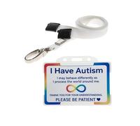 Quantum Leap® Autism ID Card Badge Hidden Disability Lanyard White Holder Badge with Contact Details On the Rear