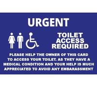 QUANTUM LEAP Disability Awareness Urgent Toilet Medical Card Access Weak Bladder/Bowel Condition Cant Wait NHS (Blue Toilet)