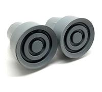 Quantum Leap Grey 22mm Rubber Feet for Walking Sticks Rubber Ends - Long Lasting - Ferrules for Walking Stick Accessories [Pack of Two] Added Metal Washer for Extra Strength, Crutch Rubber Ends