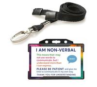 Quantum Leap® I am Non Verbal ID Card Badge Hidden Disability Lanyard Black Holder Badge with Contact Details On the Rear