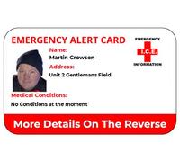 QUANTUM LEAP ICE in Case of Emergency - Medical Alert ID Card All Conditions Custom Printed