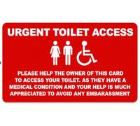 Quantum Leap® Just Can't Wait Toilet Access Card | Wallet Size Medical Card for Urgent Toilet Access | Hidden Disability Support for Bladder & Bowel Conditions | Waterproof PVC | Red