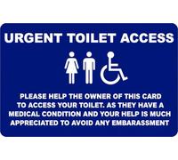 Quantum Leap® Just Can't Wait Toilet Access Card | Wallet Size Medical Card for Urgent Toilet Access | Hidden Disability Support for Bladder & Bowel Conditions | Waterproof PVC | Blue