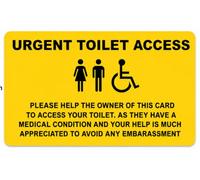 Quantum Leap® Just Can't Wait Toilet Access Card | Wallet Size Medical Card for Urgent Toilet Access | Hidden Disability Support for Bladder & Bowel Conditions | Waterproof PVC | Yellow