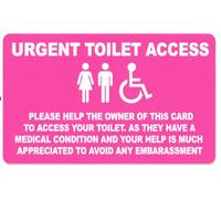 Quantum Leap® Just Can't Wait Toilet Access Card | Wallet Size Medical Card for Urgent Toilet Access | Hidden Disability Support for Bladder & Bowel Conditions | Waterproof PVC | Pink