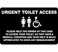 Quantum Leap® Just Can't Wait Toilet Access Card | Wallet Size Medical Card for Urgent Toilet Access | Hidden Disability Support for Bladder & Bowel Conditions | Waterproof PVC | Black