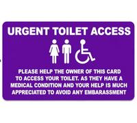 Quantum Leap® Just Can't Wait Toilet Access Card | Wallet Size Medical Card for Urgent Toilet Access | Hidden Disability Support for Bladder & Bowel Conditions | Waterproof PVC | Purple