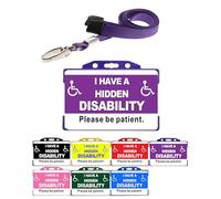 Quantum Leap Purple I Have a Disability Awareness Card with Plain Lanyard and Holder (Purple) Displaying Your Hidden Disability Descreetly