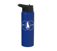 Quantum Physics Dead Alive Schrodinger's Cat Venn Diagram Stainless Steel Insulated Water Bottle