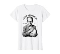 Quantum Physics Erwin Schrodinger Cat Equation Science Value Graphic T-Shirt, Women, White, XS