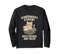 Quantum Physics Meme Schrödinger Cat Uncertainty Principle Long Sleeve T-Shirt