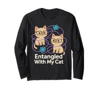 Quantum Physics Meme Schrödinger Cat Uncertainty Principle Long Sleeve T-Shirt