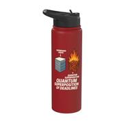 Quantum Physics Meme Schrödinger Cat Uncertainty Principle Stainless Steel Insulated Water Bottle
