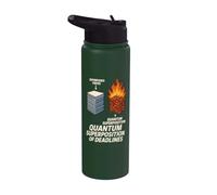 Quantum Physics Meme Schrödinger Cat Uncertainty Principle Stainless Steel Insulated Water Bottle