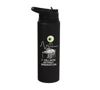 Quantum Physics Meme Schrödinger Cat Uncertainty Principle Stainless Steel Insulated Water Bottle