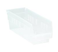 Quantum Storage Systems QSB101CL 36-Pack 4"" Hanging Plastic Shelf Bin Storage Containers 11-5/8"" x 4-1/8"" x 4"" Clear