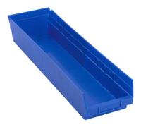 Quantum Storage Systems QSB106BL 8Pack 4 Hanging Plastic Shelf Bin Storage Containers 235/8 x 65/8 x 4 Blue