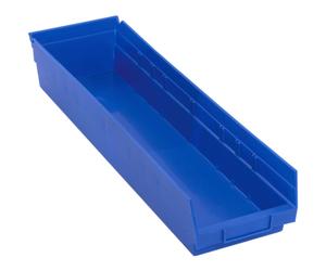 Quantum Storage Systems QSB106BL 8Pack 4 Hanging Plastic Shelf Bin Storage Containers 235/8 x 65/8 x 4 Blue