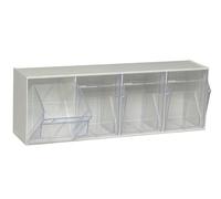 Quantum Storage Systems Quantum QTB304 Clear 6-5/8-Inch by 23-5/8-Inch by 8-1/8-Inch Tip Out Bin System, White