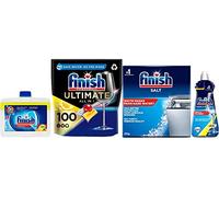 Quantum Ultimate Dishwasher Bundle for Cleaning & Diamond Shine - Lemon Tablets 100 Pack, 2kg Salt, Rinse Aid 400ml, Machine Cleaner 250ml