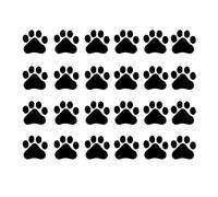 Quanyuchang 24Pcs Large Dog Footprints Wall Decal Vinyl Stickers, Removable Lovely Animal Paw Print Art DIY Sticker Mural for Bedroom Playroom Living Room Office Home Window Door Decoration