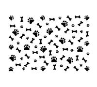 Quanyuchang Set of 76 Dog Decor Stickers: Black Matte Vinyl Dog Paw Decal, Bones, Footprint Stickers for Wall, Glass, Furniture & More