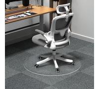 Quapkatt Non-Slip Office Chair Mat for Carpet, 35 x35Inches Clear Plastic Desk Mat for Rolling Chairs, Waterproof and Oil-Resistant, Anti-Fatigue Mat for Standing Desk, (AF-CMat-R-D)