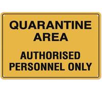 Quarantine Area Authorised Personnel Only Warning Metal Sign Tin Signs Aluminum Sign For Outdoors Use Yard Farm Fence Home Wall Decor 12x16 Inch