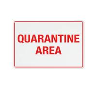 Quarantine Area Sign 12 X 8 Inches Reflective Aluminum Metal Warning Signage With Symbol For Indoor Outdoor Use