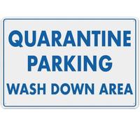 Quarantine Parking Wash Down Area Warning Metal Sign Tin Signs Aluminum Sign For Outdoors Use Yard Farm Fence Home Wall Decor 12x16 Inch