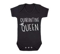 Quarantine Queen Lockdown Statement Baby Grow Vest, 0-3 Months, Black