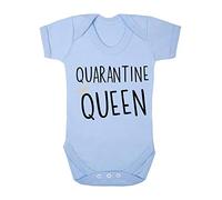 Quarantine Queen Lockdown Statement Baby Grow Vest, 0-3 Months, Pastel Blue