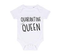 Quarantine Queen Lockdown Statement Baby Grow Vest, 6-12 Months, White