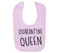 Quarantine Queen Lockdown Statement Cotton Baby bib - Pastel Pink