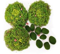 QuarenDen Preserved Moss Pole Decorative, Artificial Moss Rocks, Green Moss Balls, Fake Moss Decor for Floral Arrangements, Crafts, Art, Wall, Garden Decor