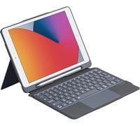QUARK for iPad 9th Generation Case with Keyboard, Multi-Touch Trackpad, 7-Color Backlight, Detachable Magnetic Keyboard with Pencil Holder for iPad 9th/8th/7th Gen 10.2-inch, Black Grey