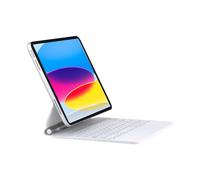 QUARK for iPad A16 Case with Keyboard 11th（2025）/10th Gen 10.9"（2022）, Floating Magnetic Stand, Backlit Quiet Keys, Multi-Touch Trackpad,for Work & Travel, White
