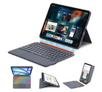 QUARK for iPad Pro 11-inch (M4, 2024) Case with Detachable Keyboard, 7-Color Backlight, Ultralight Wireless Keyboard with Kickstand, Multi-use Mode (Grey)