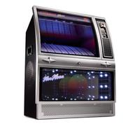 Quarter Arcades Jukebox - NEON 80's Bluetooth Speaker | 80s-inspired Bluetooth 5.3 jukebox speaker with neon styling, printed song listings, illuminated details and 10W output.