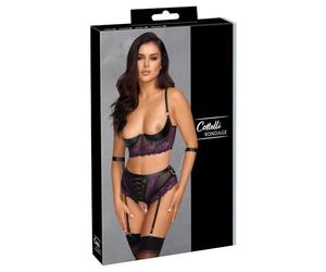 Quarter Cup Bondage 75B/S Black/Purple
