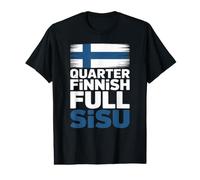 Quarter Finnish Full Sisu with Flag Heritage Pride Value Graphic T-Shirt