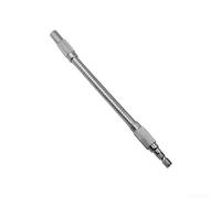 Quarter Inch Hex Flexible Shaft Extension For Drill Drivers And Ratchets, Bendable Screwdriver Bit Holder Made Of Chrome Vanadium Steel To For Access Awkward Places, Two Hundred Mm Long Silver Metal