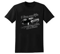 Quarter Mile at A Time Fast and Furious Graphic T-Shirt Mens Tees Black XL