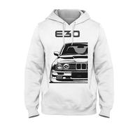 Quarter Mile Clothing E30 M3 Old School Men's Hoodie, White, S