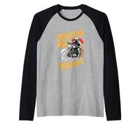 Quarter Mile Therapy Motorcycle Drag Racing Biker Raglan Baseball Tee
